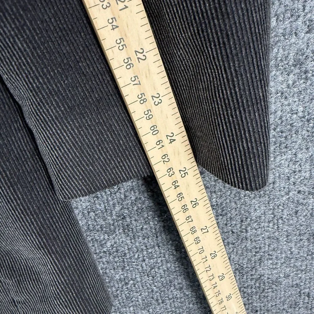 Zagato Corduroy Blazer Jacket Mens 42L Black Gray Three Button Up Sport‎ Coat